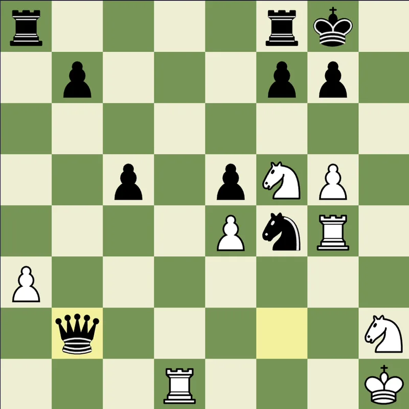 Anastasia's mate example: White to play after Qxb2