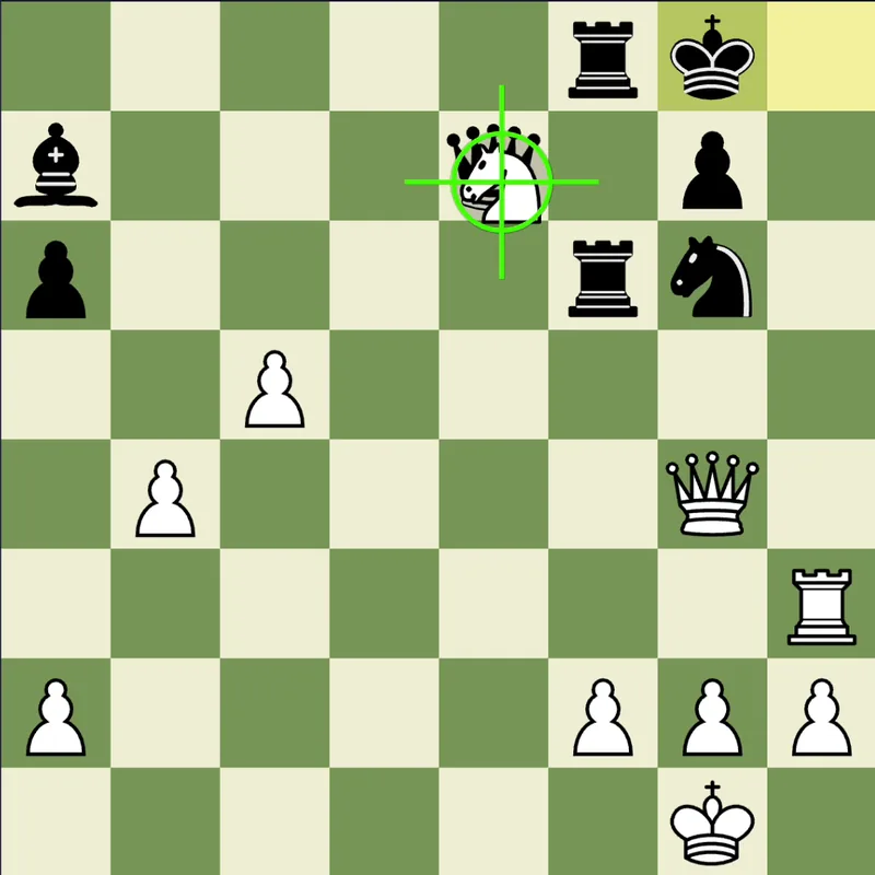 Puzzle 4 final position after Nxe7+