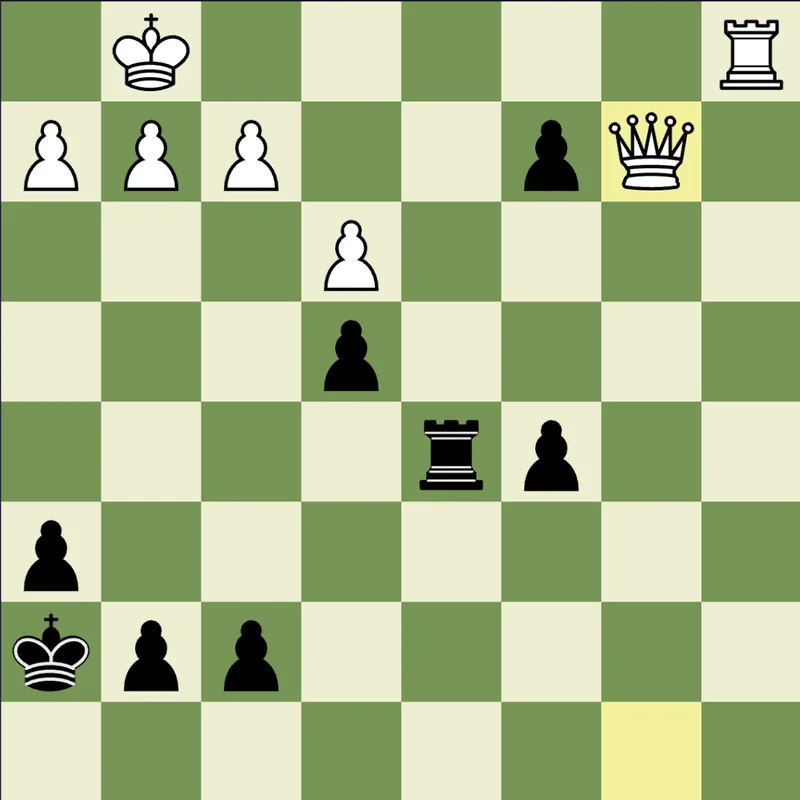 Back-rank mate example: Black to play after Qb2