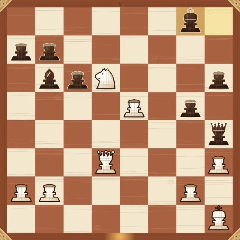 Corner mate example: White to play after Kxg8