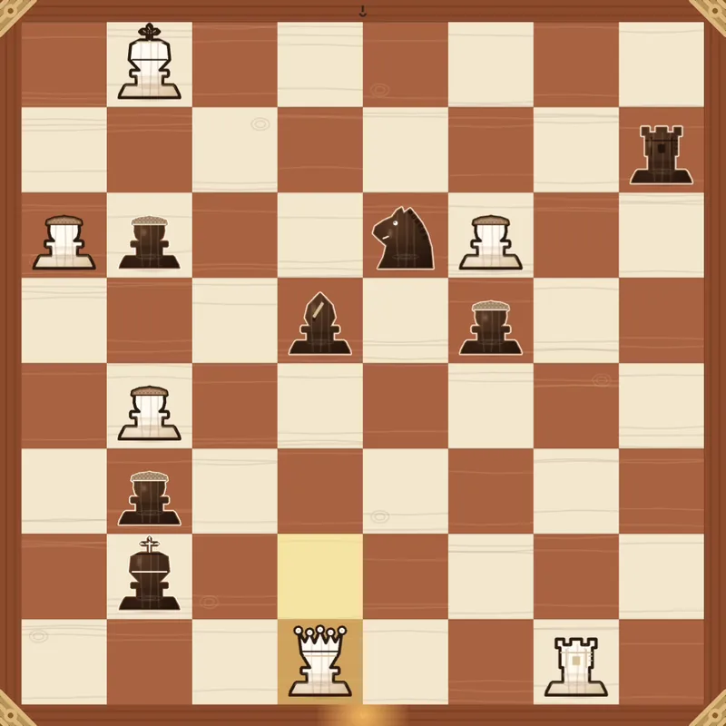 Pillsbury's mate example: Black to play after e8=Q
