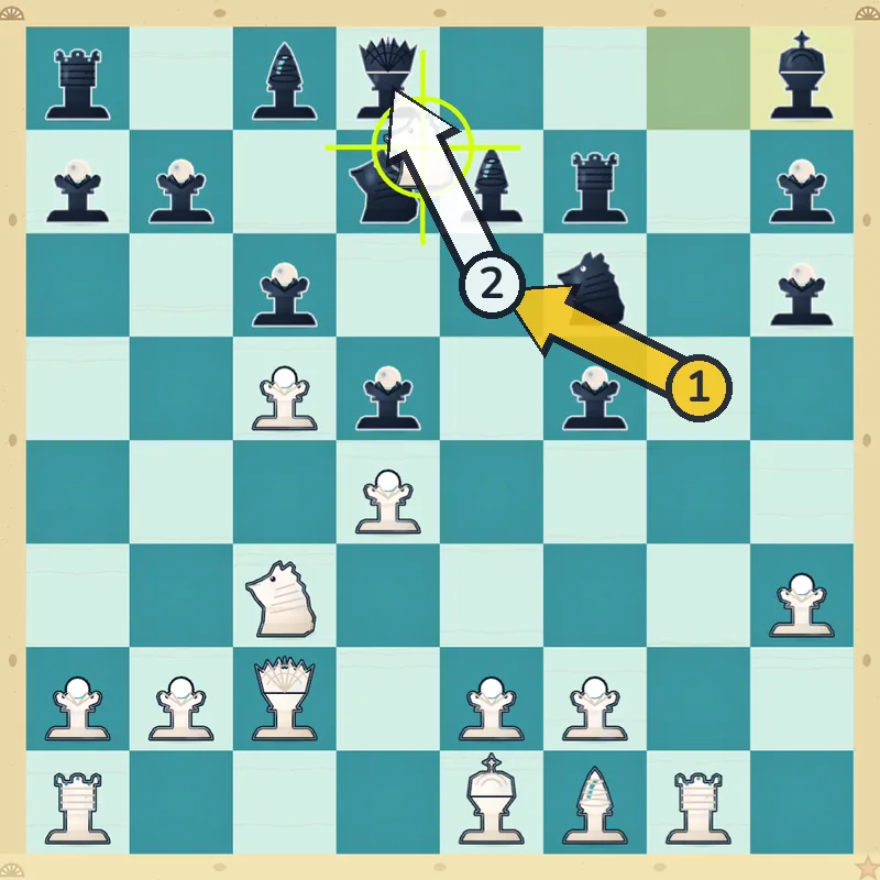 Puzzle 2 final position after Nxd8
