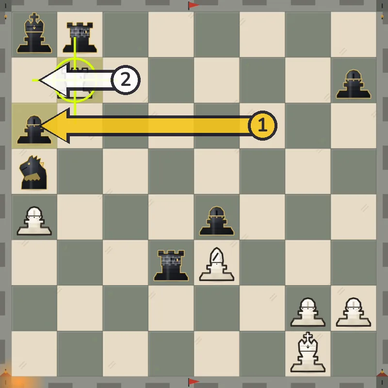 Opera mate example, final position after Ra7#