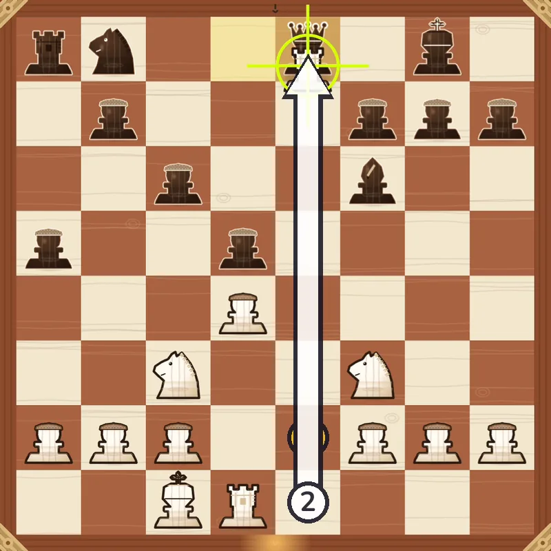 Back-rank mate example, final position after Rxe8#