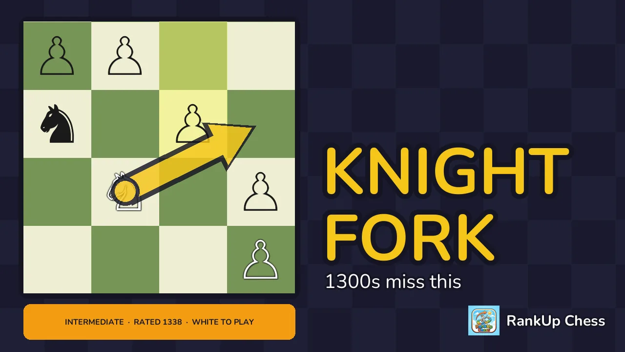 Daily Chess Puzzle #2: Epaulette mate, Knight fork and Interference