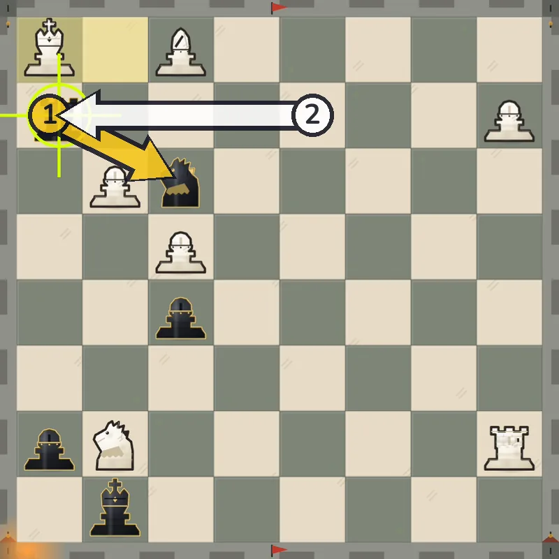 Arabian mate example, final position after Rh2#