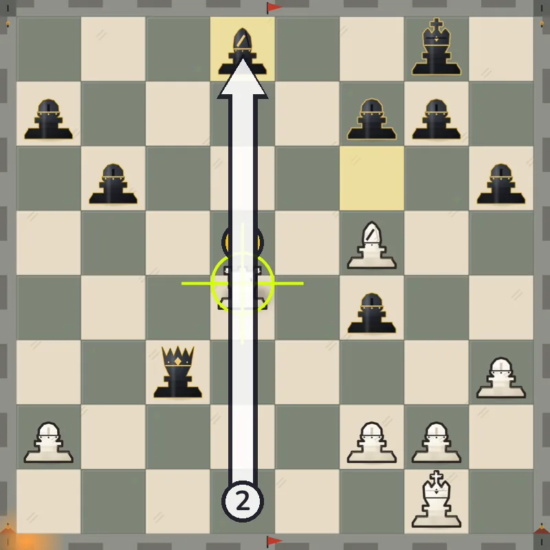 Pillsbury's mate example, final position after Rxd8#