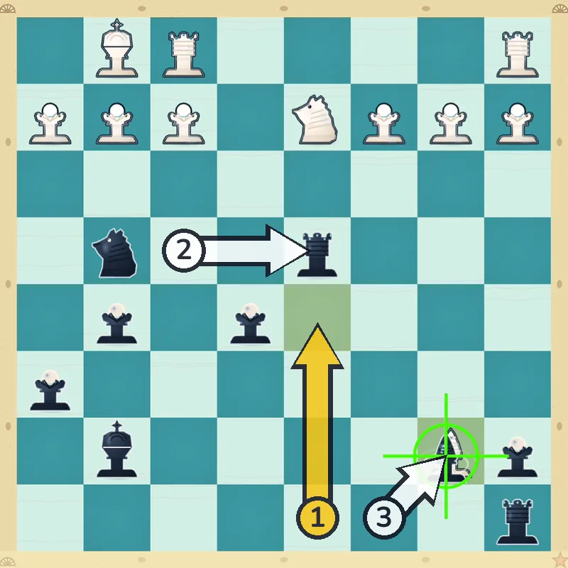 Puzzle 2 final position after Bxb7