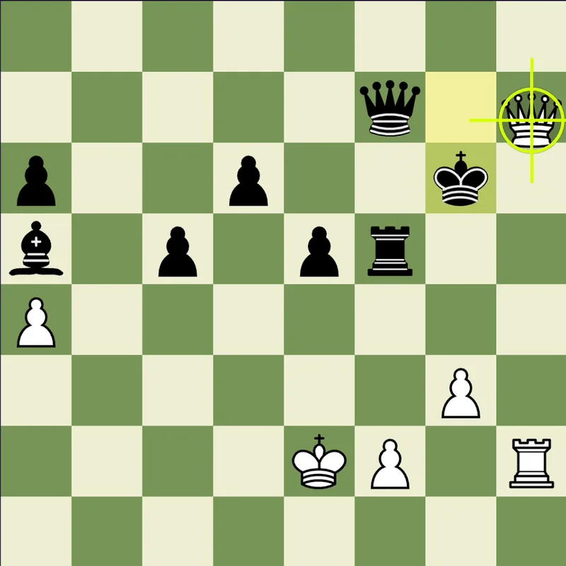 Swallow's tail mate example, final position after Qh6#