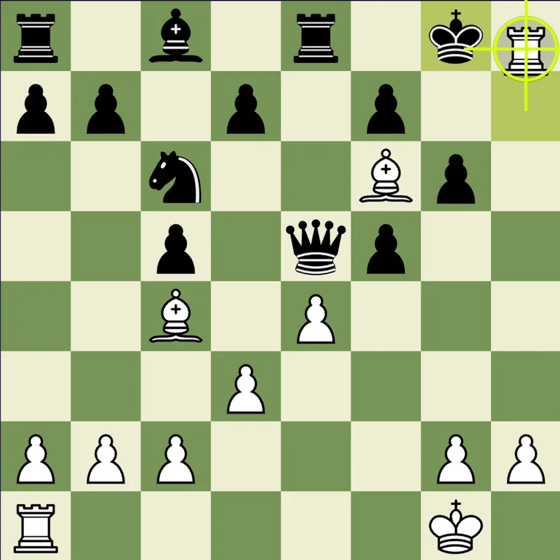 Opera mate example, final position after Rh8#