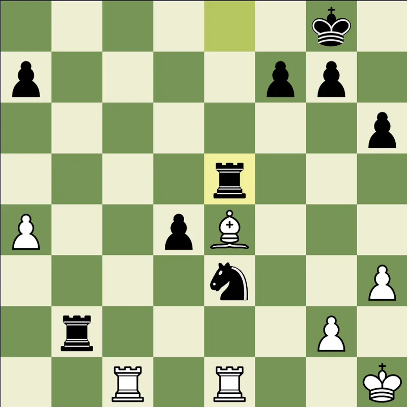 Pillsbury's mate example: White to play after Rxe5