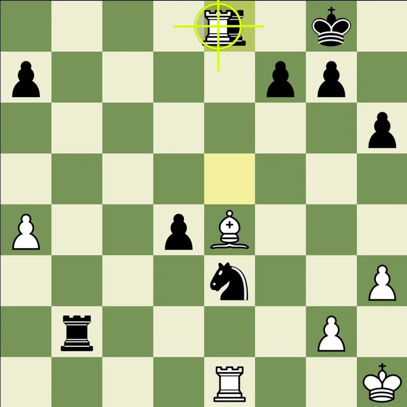 Pillsbury's mate example, final position after Rxe8#