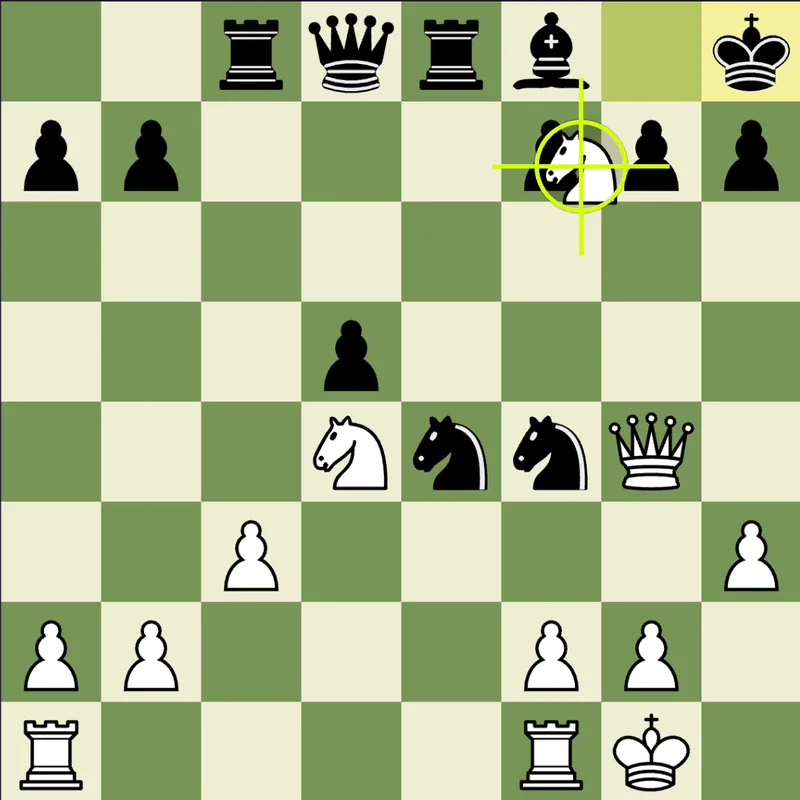 Puzzle 2 final position after Nxf7+