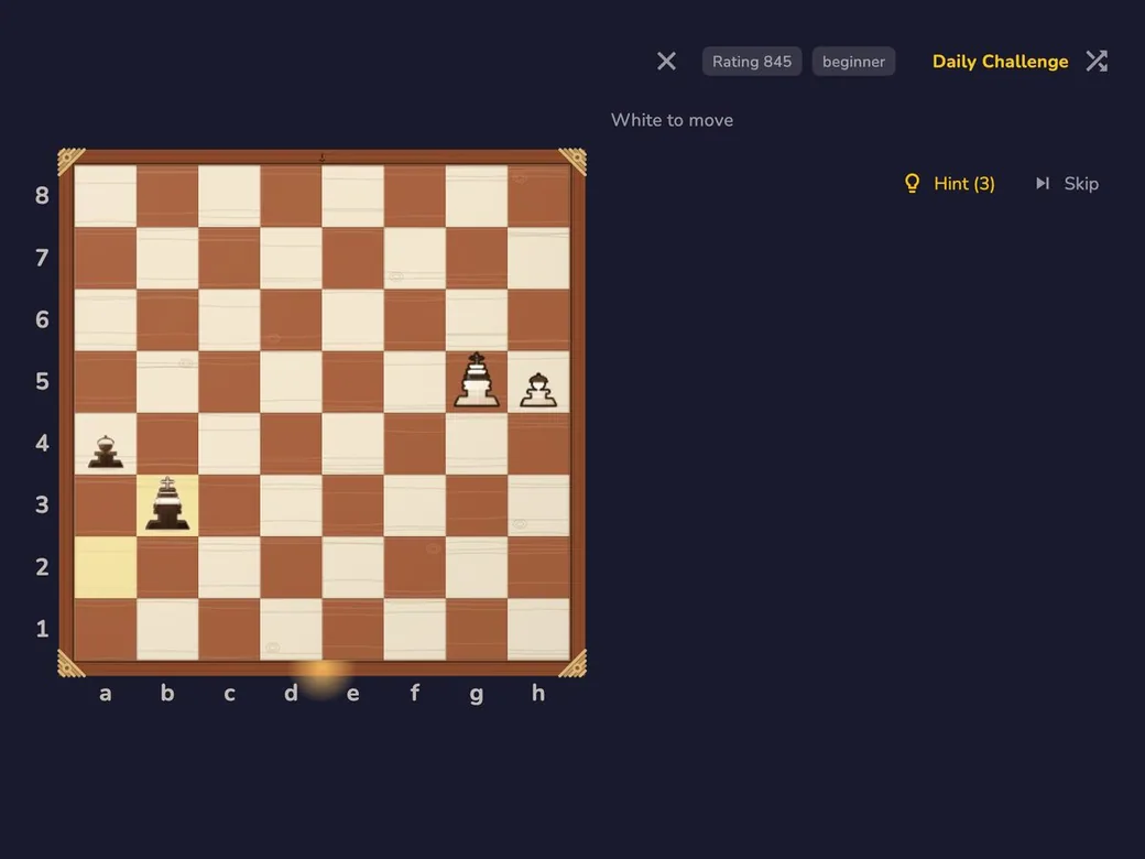 RankUp Chess on macOS: the Daily Challenge, with hints