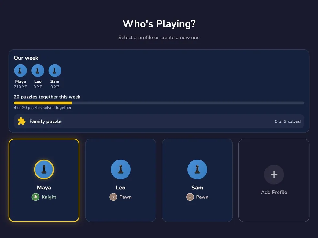 RankUp Chess on macOS: family profiles and the family’s week